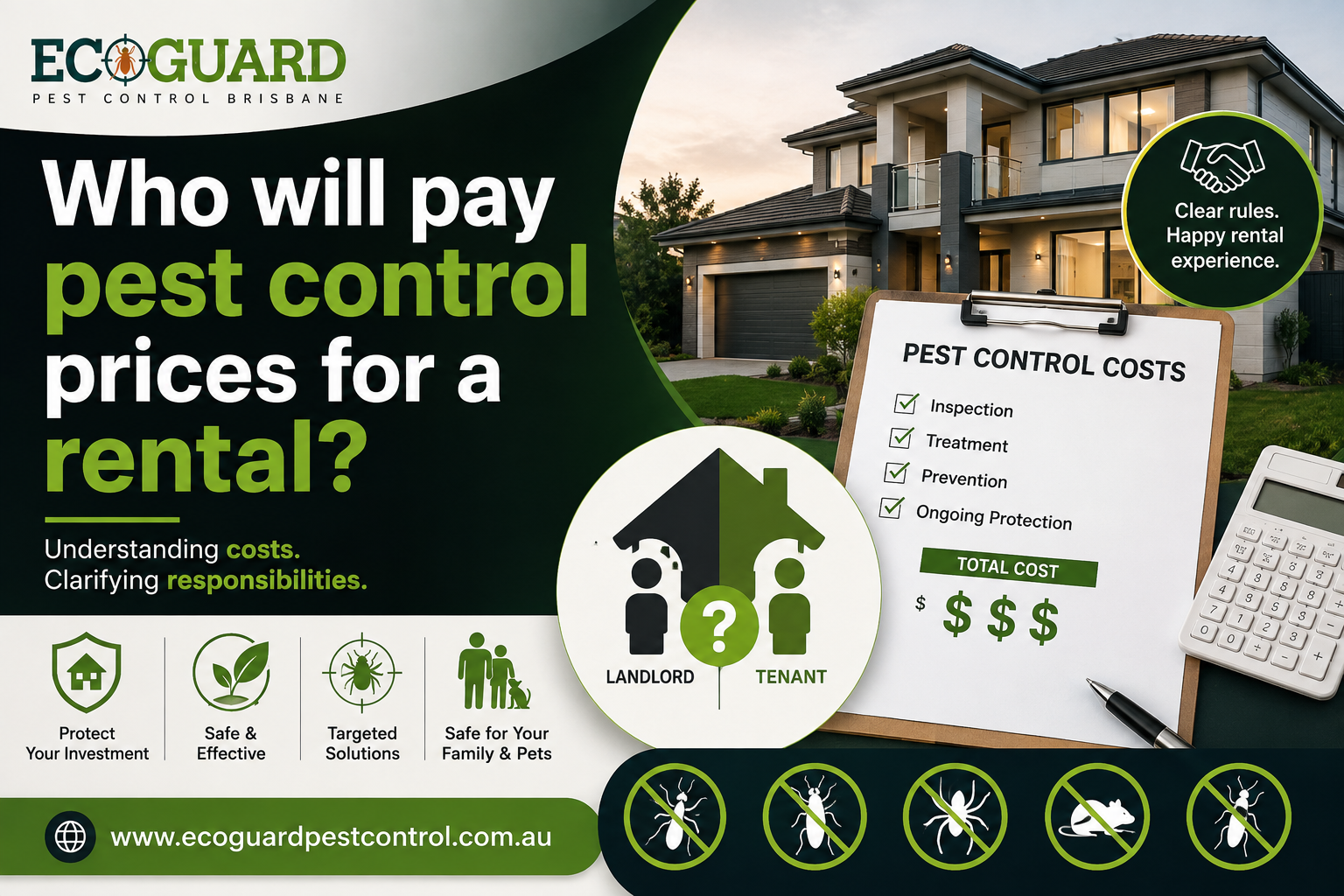 Who will pay pest control prices for a rental
