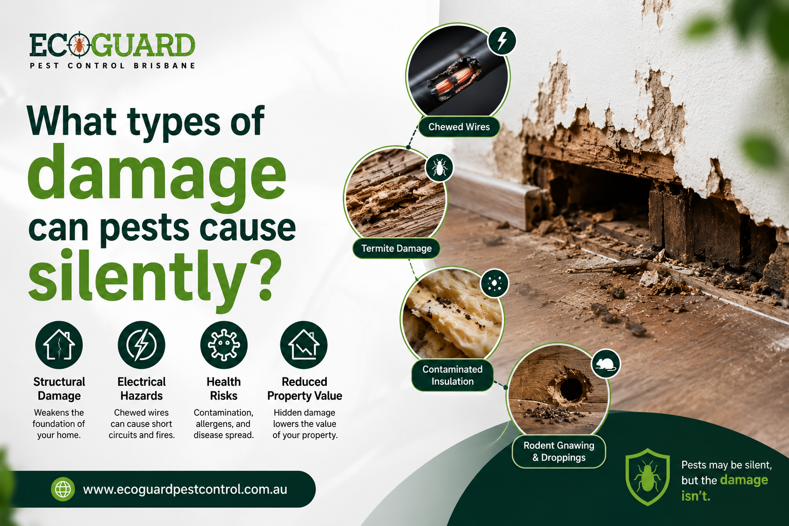 What types of damage can pests cause silently